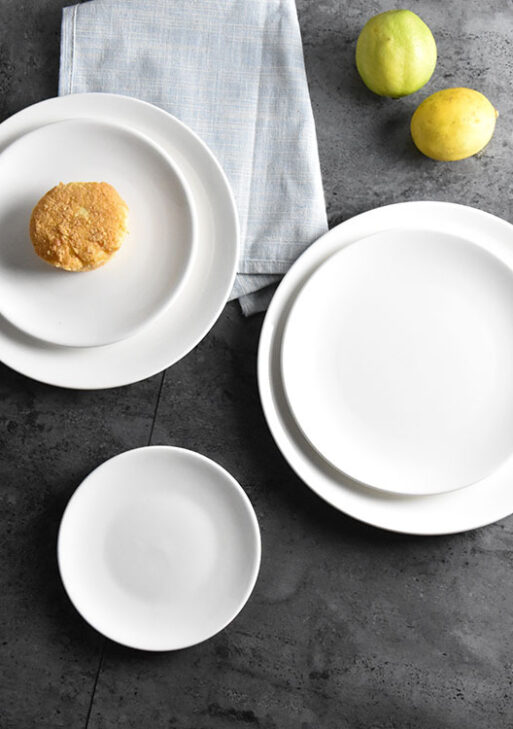 10 inches White Dinner Plate Set, Microwave and Dishwasher Safe for Everyday Use